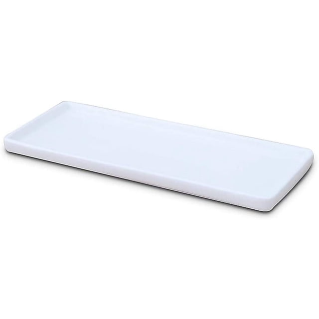 Tocador de cerámica pequeño rec, bandeja para bañera, estante de almacenamiento para baño, soporte para cosméticos, para toallas de papel, velas, toallas, plantas, joyas