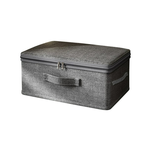 Organizador de ropa catiónico con tapa para almacenamiento en el dormitorio Caja de almacenamiento de tela plegable para calcetines, ropa interior, mantas Contenedor multiusos para la organización