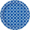 7" Royal Blue Quatrefoil Paper Dessert Plates, 30ct