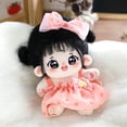 thumbnail image 5 of Muñeca de algodón de felpa Kawaii, figura de súper estrella rellena, Anime, ojos grandes gordos, pelo negro, niña, puede cambiar la ropa, regalo, 5 of 5