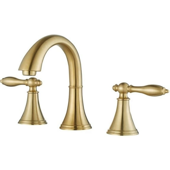 Pemberly Row 8" Two Handle Widespread Bathroom Faucet in Gold
