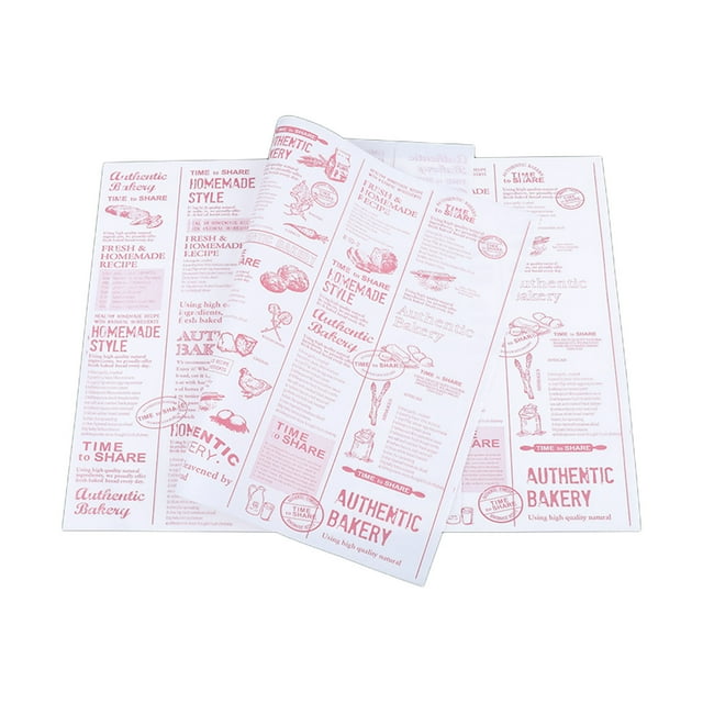 Papier pour Plateau de Cuisson Absorbant l'Huile, Papier pour Hamburger, Emballage pour Frites, Papier pour Plateau à Pain Résistant à l'Huile, Papier Mat Résistant à l'Huile
