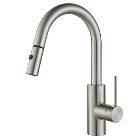 Kraus Spot Free Oletto™ Single Handle Pull Down Kitchen Faucet in all-Brite™ Stainless Steel Finish