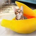 thumbnail image 3 of Banana Shaped Pet Bed for Extra Small Dogs and Cats Pet Soft Cushion Washable Pet Banana Bed (green,L65x25x18), 3 of 7