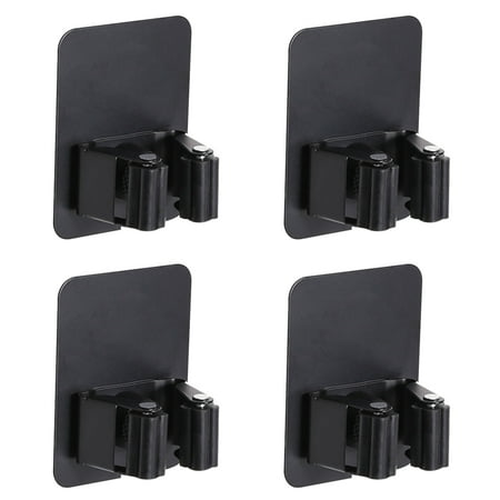 

4pcs Garage Self Adhesive Mop Holder Bathroom Stainless Steel With Hook Hanger