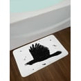 thumbnail image 2 of Black Crow Bath Mat, Grunge Hand Drawn Ink Sketch of Flying Bird Gothic Art Paint Drops, Plush Bathroom Decor Mat with Non Slip Backing, 29.5" X 17.5", Charcoal Grey and White, by Ambesonne, 2 of 2