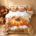 thumbnail image 2 of Homewish Harvest Pumpkin Full Size Bedding Sets, Thanksgiving Day Gifts Full Size Bed in a Bag, Orange Cream Red, Reversible 7pcs, 2 of 7