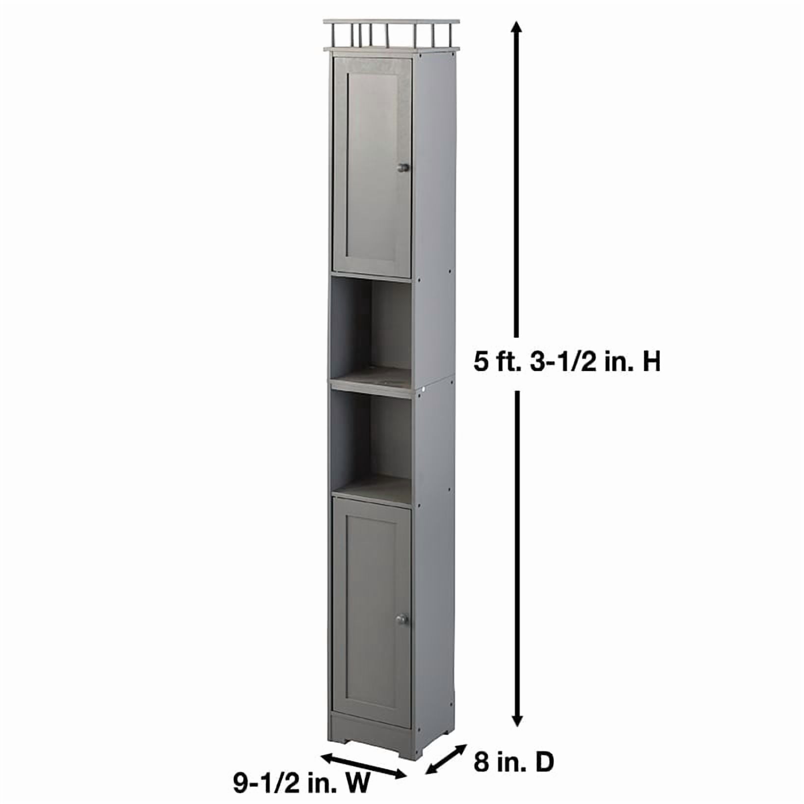 Slim Bathroom Freestanding Storage Cabinet with Shelves and Cupboards