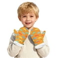 thumbnail image 3 of Winter Mittens for Kids Winter Unisex Kids Thermal Insulated Mittens Printed Warm Lined Cold Weather Outdoor Activity Handwear for Boys and Girls Toddlers Girls Mittens Orange 2 Years-3 Years, 3 of 7
