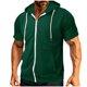 thumbnail image 4 of Blusa y camisa de manga corta con cuello vuelto para hombre, informal, de moda, de color liso, con botones, solapa y hebilla de gancho, camiseta de manga corta de poliéster para hombre., 4 of 7