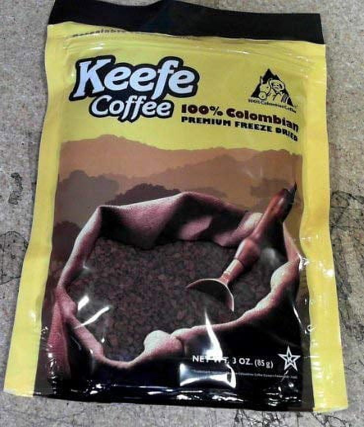 Keefe Coffee, 100% Colombian Freeze Dried Coffee, Premium 3oz