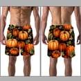 thumbnail image 3 of luoweisi Men's Beach Shorts Quick Dry Swim Trunks with Mesh Lining Thanksgiving Pumpkin L, 3 of 5
