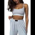 thumbnail image 3 of Conjuntos Casuales de Dos Piezas para Mujer, Camiseta Sin Mangas con Cuello en V y Cintura Elástica, Chándal de Verano con Bolsillo. Gris M, 3 of 10