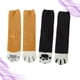 thumbnail image 3 of EeaseMX 2 pares de calcetines gruesos de coral polar con estampado de garras de gato, cálidos y esponjosos para dormir (negro y amarillo), 3 of 7