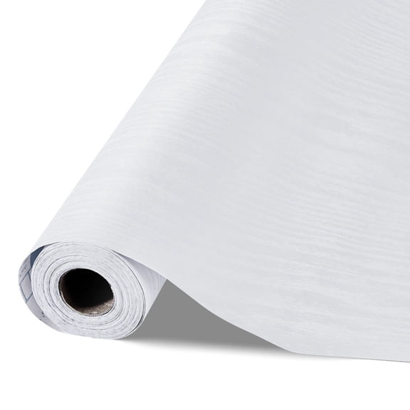 Peel and Stick Wallpaper, 17.7 x 393.7 Inch Self-Adhesive Contact Paper - White Wood Grain Waterproof Vinyl Roll, Easy to Clean & Remove, Decorative Surface Cover for Kitchen, Bathroom, Bedroom