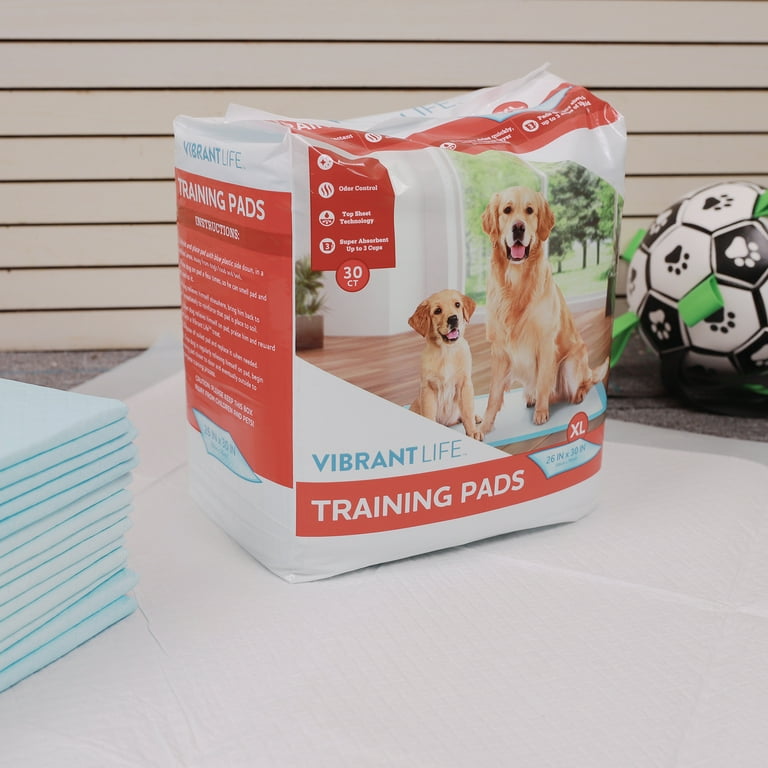 Vibrant Life Training Pads XL 26 in x 30 in 30 Count Walmart