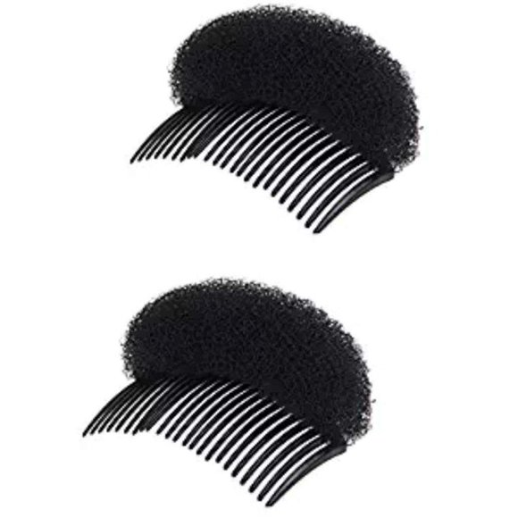 2PCS Mujeres Lady Girl Magic Hair Styling Clip Do Beehive Hair Styler Tool Charming Bump It Up Volumen Insertos Stick Bun Maker Peine para el cabello Accesorios para el cabello (Negro)
