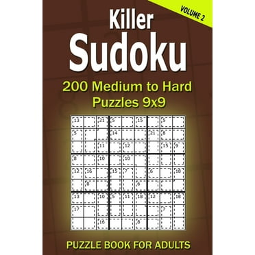 Killer Sudoku Puzzle Book for Adults: 200 Medium to Hard Puzzles 9x9 (Volume 2)