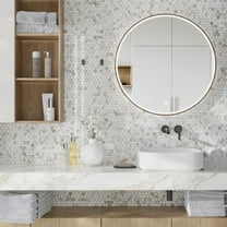 Serena 11 x 12 in. Polished White Gray Marble Mosaic Hexagon Wall and Floor Tile (4.55 sq ft/case) - 5 Pack