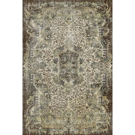 Brown Oriental Area Rugs for Living Room Washable Rugs Boho Moroccan Area Rug Soft Neutral Geometric Bohemian Carpet Distressed Indoor Rug for Bedroom Dining Room Office Foldable Nonslip Rug