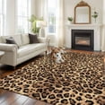 thumbnail image 2 of Rectangle Area Rugs 6 x 9 Ft, Leopard Printed Non-Slip Residential Carpet, Modern Animals Textured Brown Indoor Crawling Mats Runner Rugs for Living Room/Dining Room/Bedroom, 2 of 8