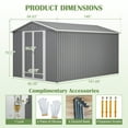 thumbnail image 2 of DTTRA 8 x 12 ft Outdoor Metal Storage Shed with Aluminium Floor Frame, Lockable Double Doors, Vents & Water-Shedding Roof for Backyard Garden Patio, 2 of 9