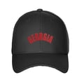 thumbnail image 2 of Daxton USA Cities States Baseball Hat Cap Arch Letters, Georgia Black Red, 2 of 2