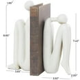 thumbnail image 3 of DecMode 4" People White Polystone Bookends (Set of 2), 3 of 7