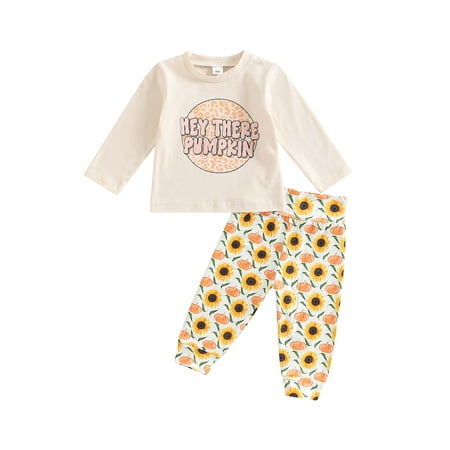 

Beixinder Baby Boys Girls Pants Set Long Sleeve T-shirt with Ghost/Pumpkin/Sunflower Print Pants for Halloween