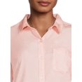 thumbnail image 5 of Time and Tru Women's Button Front Soft Shirt with Long Sleeves, 5 of 5