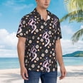 thumbnail image 2 of KLL Men's Hawaiian Shirt Short Sleeve Button Down Beach Shirts-Snake And Floral1, 2 of 5