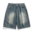 thumbnail image 6 of JTieacloth Mens Baggy Jean Shorts Casual Loose Fit Denim Shorts Summer Five Point Shorts(Blue), 6 of 7