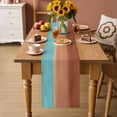 thumbnail image 2 of Blue Brown Ombre Table Runner 72 Inches, Modern Abstract Gradient Art Bed Runner Dresser Scarves Tabletop for Indoor Outdoor Parties/Ceremony/Banquet, 18" x 72", 2 of 8