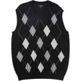 thumbnail image 1 of Club Room Mens Merino Wool Argyle Sweater Vest, Black, Big & Tall, XLT, 1 of 1