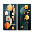 thumbnail image 2 of Designart "Vintage Retro Circular Minimalism II" Modern Geometric Wall Art Set Of 2 - Modern Yellow Gallery Wall Set For Home Decor, 2 of 6