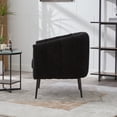 thumbnail image 3 of Jopath Accent Chair with Metal Legs,Channel Tufted Lounge Chair Single Sofa Round Leisure Armchair for Bedroom Living Room Reception Study Room Office Black, 3 of 9