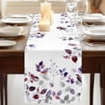 thumbnail image 3 of Table Runners 72 Inches Long Dress Scarves, Purple Grey Leaves Farmhouse Kitchen Table Runner, Coffee Tablerunners, Summer Botanical Pastoral Watercolor 18x72 Inch, 3 of 9