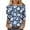 Navy, variant on YUGYXL Shirts for Women 3/4 Length Sleeve Tee Tops Casual Round Neck T Shirts Summer Floral Print Dressy Blouses Gray L