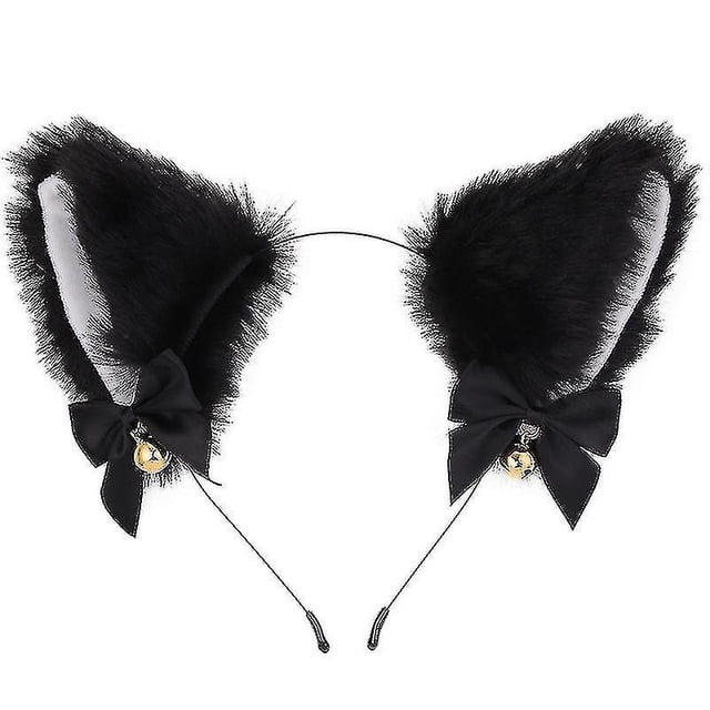 Diadema con orejas de piel hecha a mano, accesorios para disfraces de fiesta de Navidad y Halloween