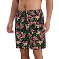 thumbnail image 2 of Cauagu Rose Flowers Print Men's Swim Trunks,Hawaiian Bathing Suit Swimsuits Beach Shorts with Pockets for Men Quick Dry Swimming Board Shorts-3X-Large, 2 of 6