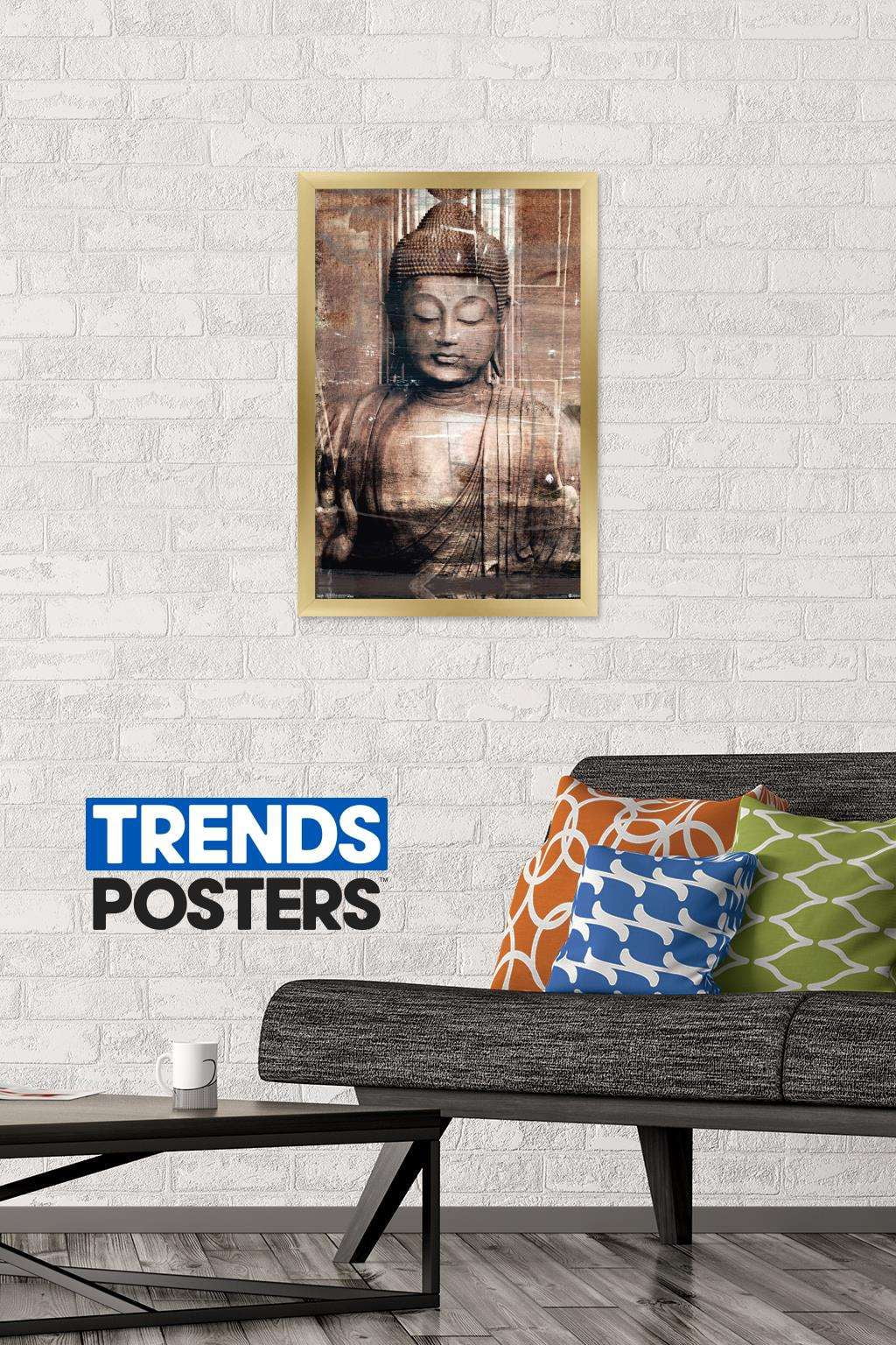 Thai Buddha Wall Poster, 14.725" x 22.375", Framed