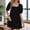 (Fashion 22)Black, variant on Ladies' Square Neckline Short Sleeve Solid Color Short Dress Summer Casual and Loose Womens Short Dress