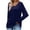 Navy, variant on ATOYSOY Outwear Solid Color Pullover V Neck Shirts Fall Winter Loose Blouse for Women Casual Dress Sweatshirts Long Sleeve Tops Trendy Black L