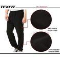thumbnail image 3 of TEXFIT 2-Pack Men's Jogging Pants with Side Pockets, Elastic Bottom, Soft Fleece Sweat Pants (Black/Navy, Small), 3 of 7