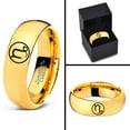 thumbnail image 4 of Tungsten Horoscope Capricorn Band Ring 7mm Men Women Comfort Fit 18k Yellow Gold Dome Polished, 4 of 4