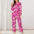 thumbnail image 3 of Wukai Vintage Flowers Print Women's Pajama Set - Soft Long Sleeve Sleepwear for Comfort and Style-Small, 3 of 9