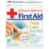 Johnson & Johnson Johnsons First Aid Non-Stick Pads, 10 ea