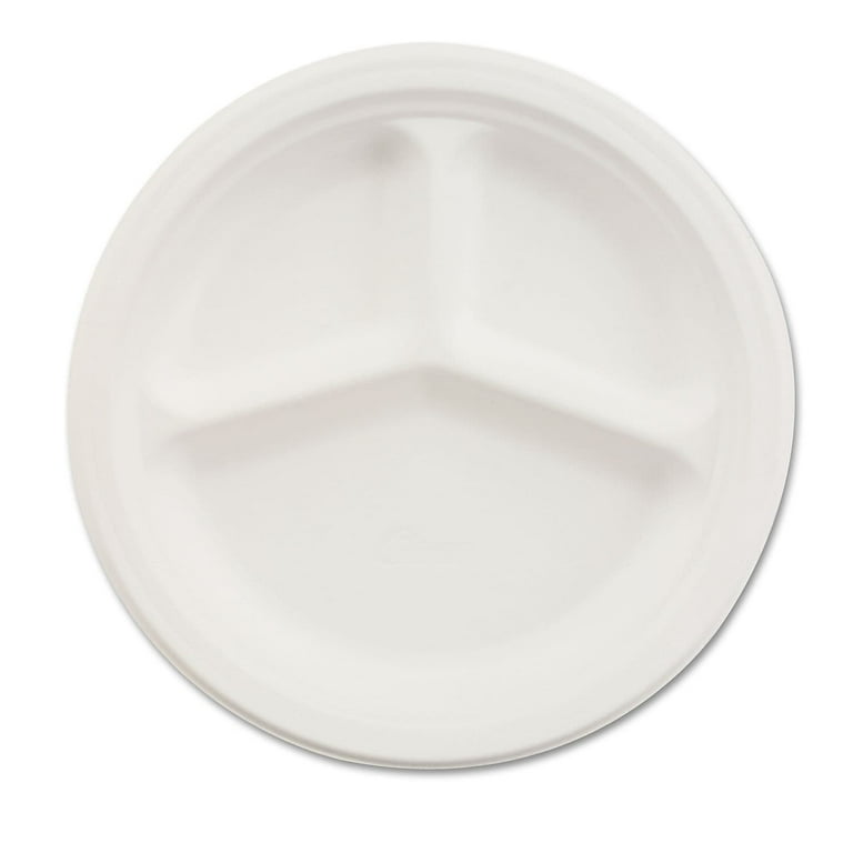 Paper Dinnerware, 3-Compartment Plate, 9.25 Paper Dinnerware, 3-Compartment Plate, 9.25