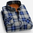 thumbnail image 5 of LIaqionyy Mens Big and Tall Tops Shirt Jacket Sherpa Fleece Lined Long Sleeve Warm Button down Plaid Winter Jackets, 5 of 6