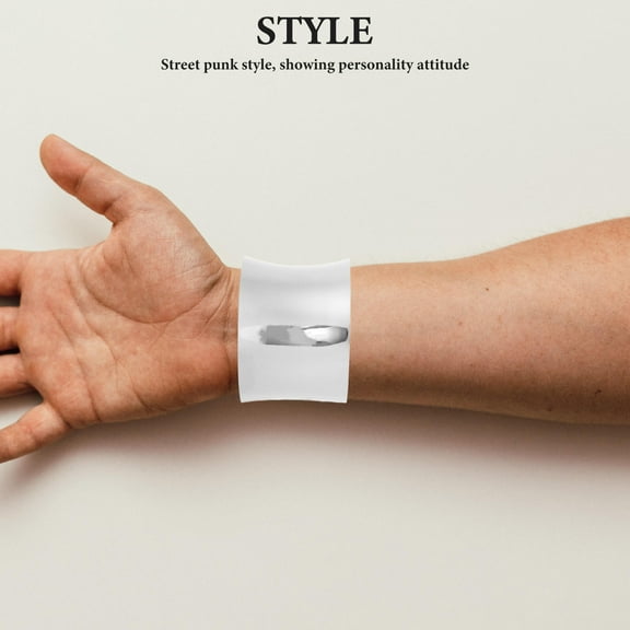 Beaupretty 2PCS Chunky Bangle Bracelets Metal Silver Fashion Accessory Women Night Out